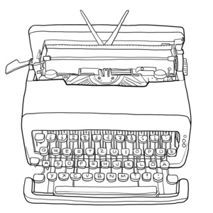 旧的打字机线条艺术图片