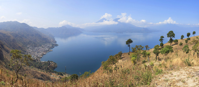 全景兰湖 toliman 和圣佩德罗火山