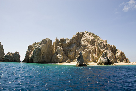 墨西哥卡波圣卢卡斯岩石和海滩
