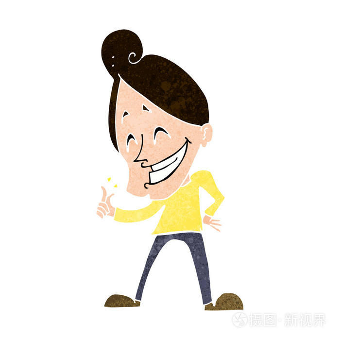 卡通漫画的人弹响指