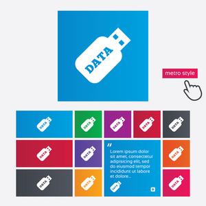 usb 棒签名图标。usb 闪存驱动器按钮