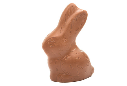 孤立的复活节巧克力兔