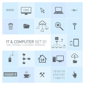 信息技术和计算机图标