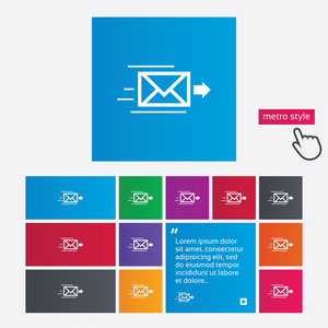 邮件传递图标。信封符号。消息