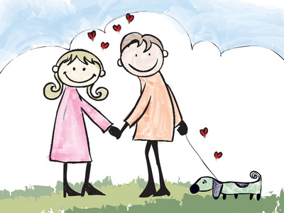 恋人卡通图片