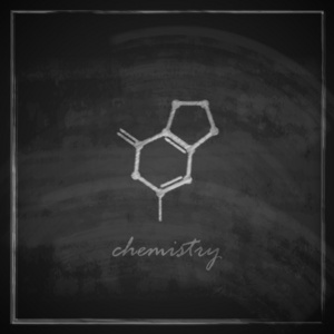 复古插画与分子的图标