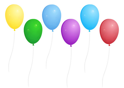 五颜六色的气球的集合图片