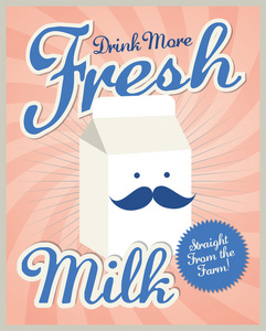 老式的牛奶海报模板图片