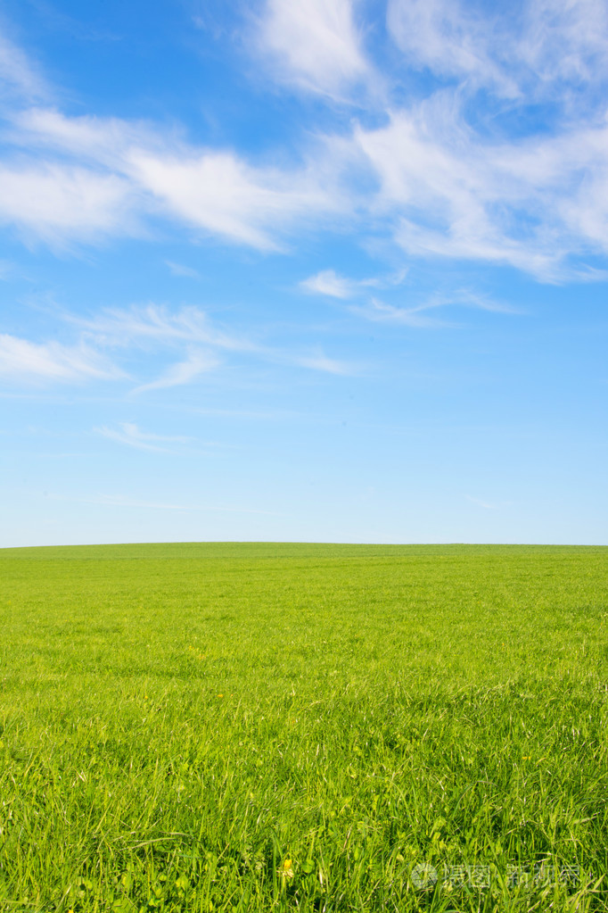 瑞士农业领域绿草如茵,美丽的云