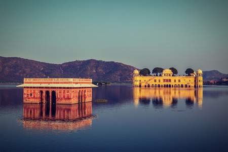 日航泰姬陵 水宫。印度拉贾斯坦邦，斋浦尔