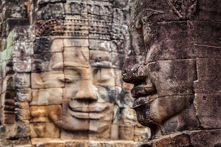 戎寺，吴哥，柬埔寨的面孔