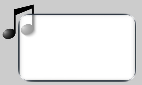 音乐图标的任何文本的空白矢量框