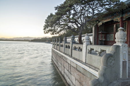 夏天 小山 公园 居住地 颐和园 屋顶 天空