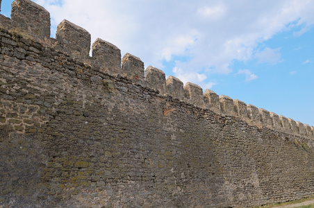 古代堡垒的墙上