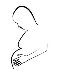 怀孕的女人的轮廓
