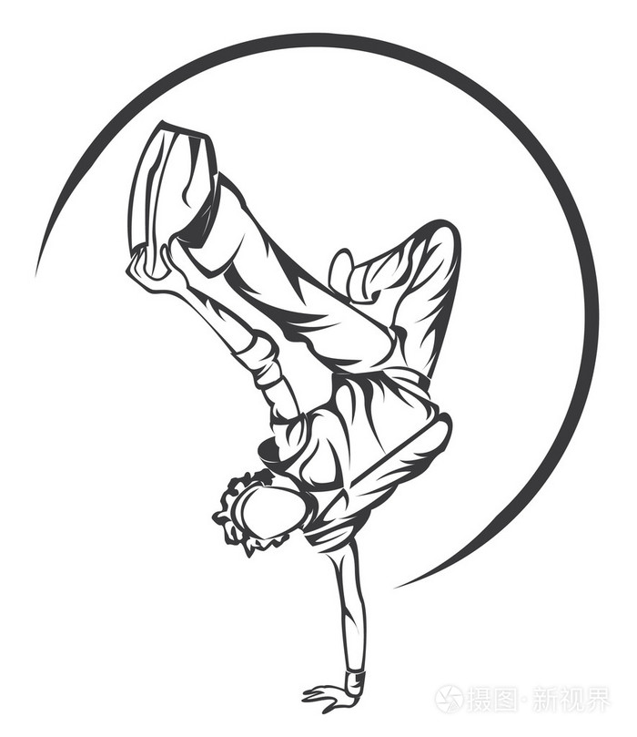 舞蹈男孩符号插画-正版商用图片1fh3um-摄图新视界