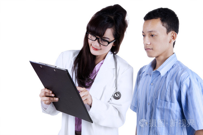 医生向病人 1 解释诊断照片-正版商用图片1fh40h-摄图新视界