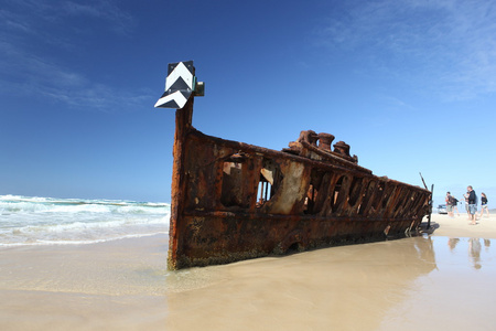 马希诺沉船，弗雷泽岛，昆士兰澳大利亚