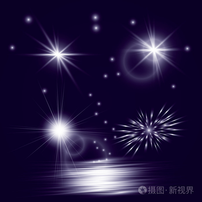 矢量星星,太阳与镜头光晕插画-正版商用图片1fhdf2-摄图新视界