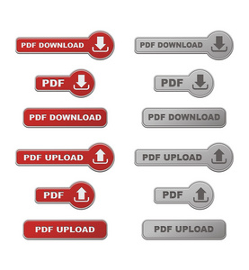 套上传和下载 pdf 按钮 wirh 悬停状态