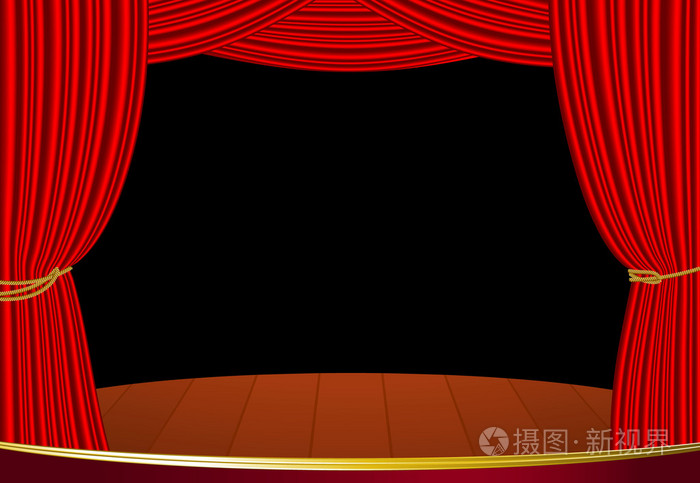 红舞台幕布插画-正版商用图片1fhn1k-摄图新视界