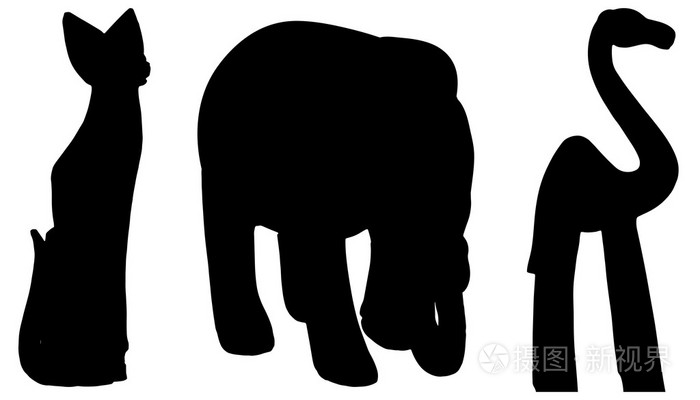 各种动物的向量 silhouettes