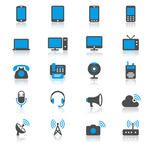 通信设备平与反射图标