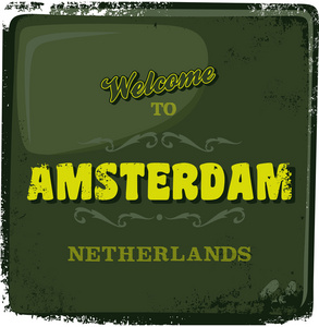 阿姆斯特丹旅游贺卡广告招牌