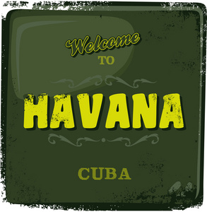 哈瓦那旅游贺卡广告招牌