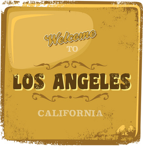 洛杉矶美国旅游贺卡广告招牌