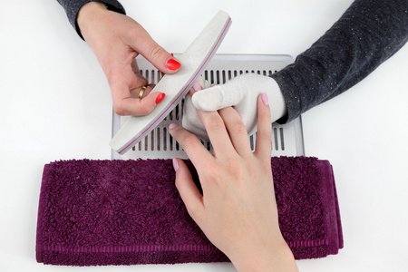 时尚黑发口碑指甲指甲打磨后整理漆皮面漆美甲师打磨指甲打磨指甲