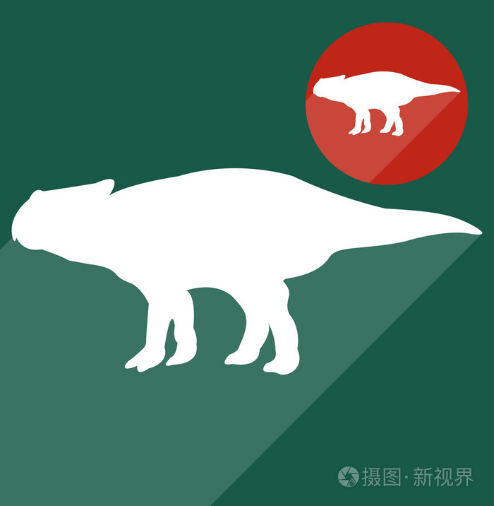 原角龙的恐龙剪影
