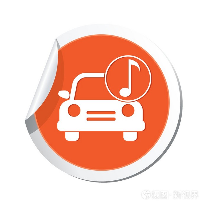 汽车服务汽车与音乐图标
