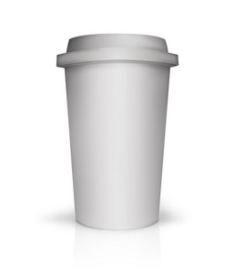 在白色背景上的纸咖啡杯子图