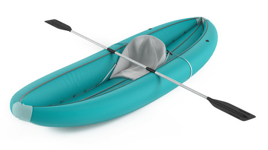 孤立的充气皮划艇独木舟