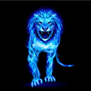蓝色的火焰狮子