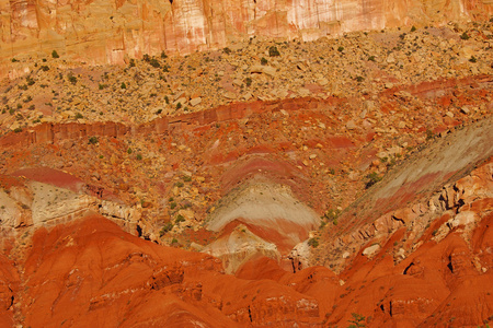 详细的沉积岩层照片