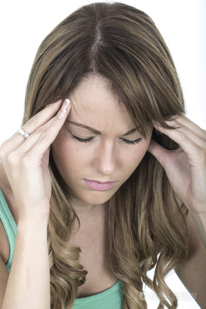 年轻漂亮的女人头疼照片-正版商用图片1fj28j-摄图新视界
