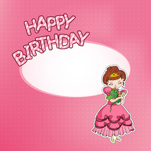 米色小恐龙生日贺卡与小公主的生日贺卡照片