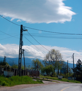 农村风景与山