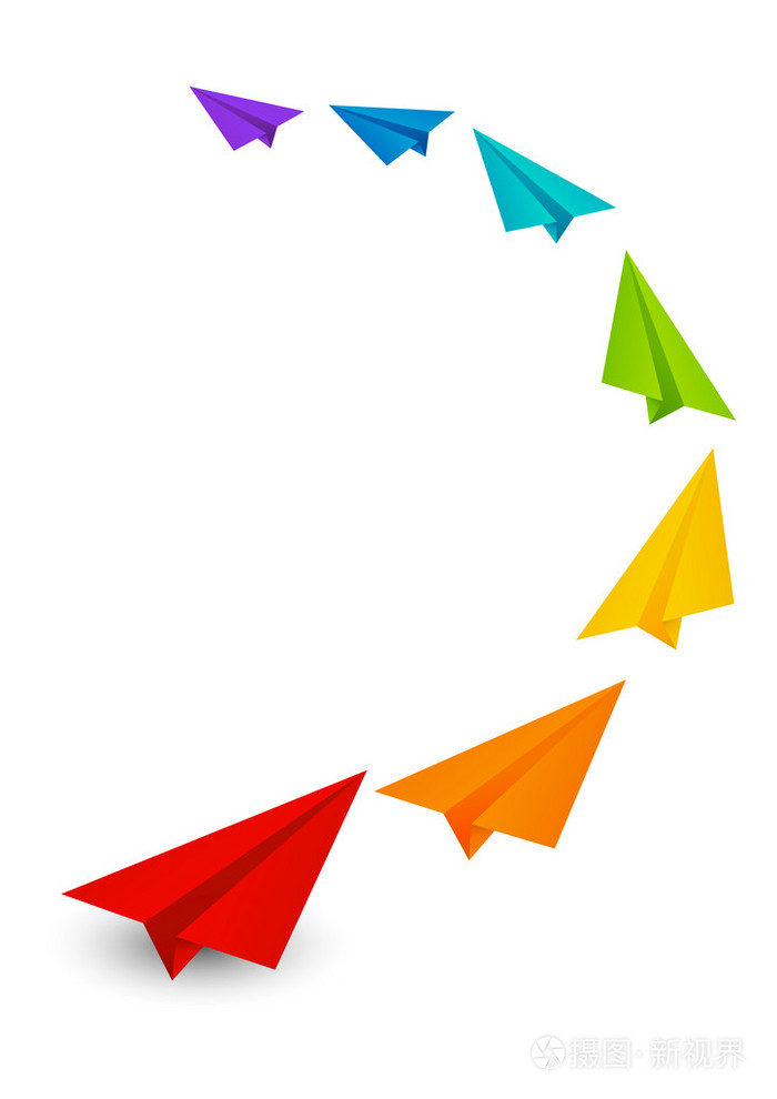 颜色白色衬底上的纸飞机