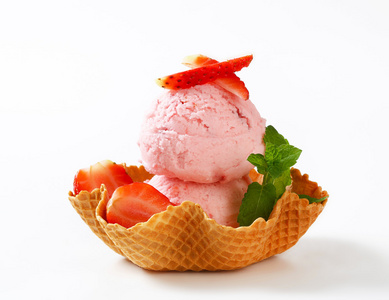 华夫饼干冰激淋图片