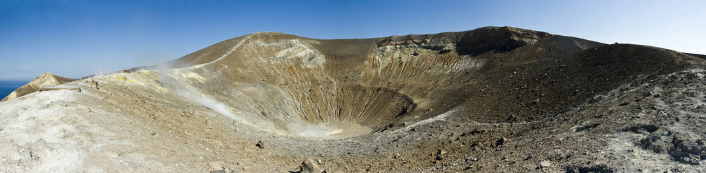 硫化火山口硫化岛西西里岛的全景。