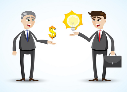 销售员卡通卡通商人交易的概念照片