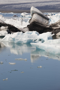 冰岛。东南地区。jokulsarlon。冰山 湖泊和冰川