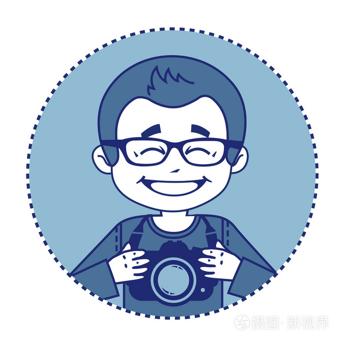 微笑与相机的摄影师