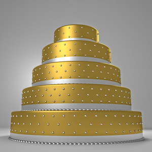 金色的婚礼蛋糕