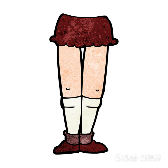 卡通女性双腿