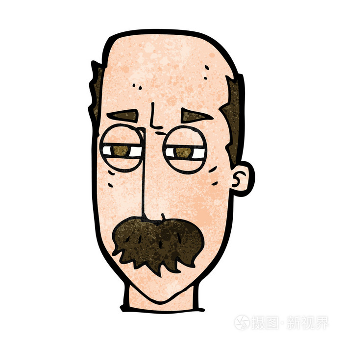 卡通恼火的老男人