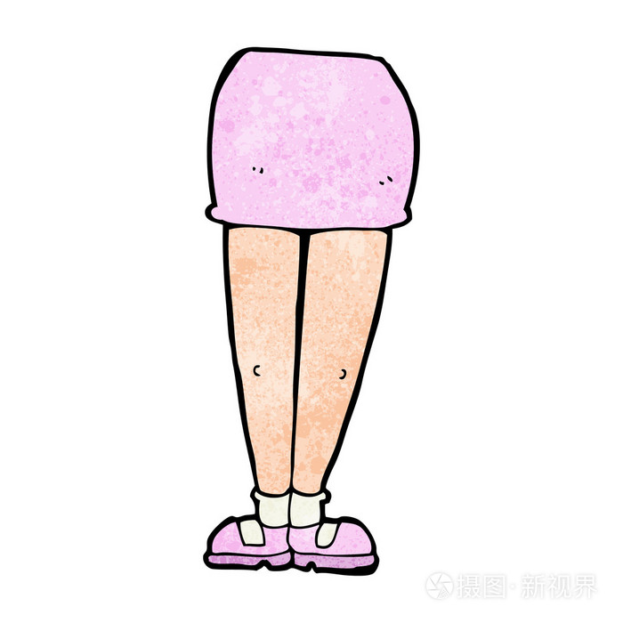 卡通女性双腿